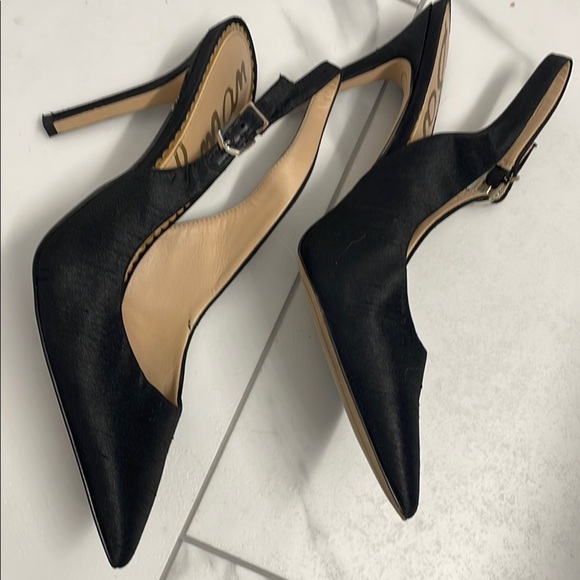 Sam Edelman Black satin fabric Heels Elegant Slingback - Picture 5 of 7